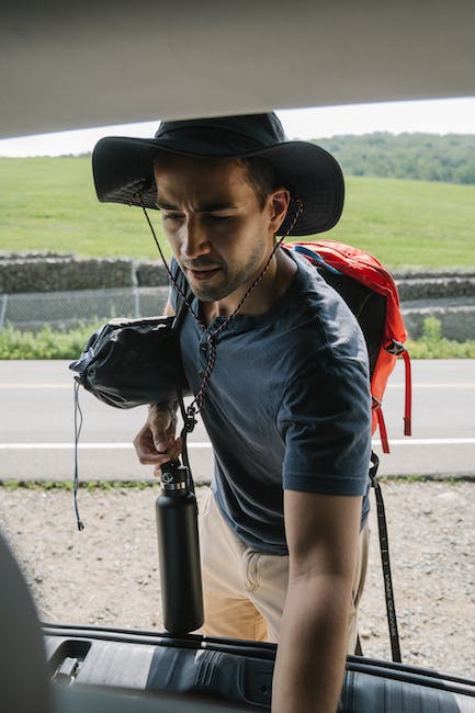 backpacker in car