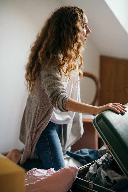 organized suitcase with compression bags