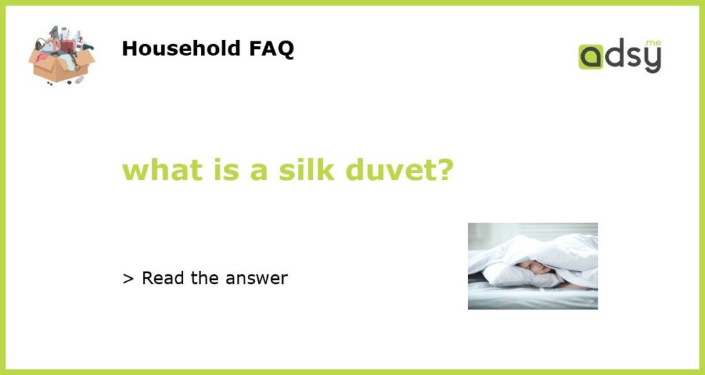 what is a silk duvet featured