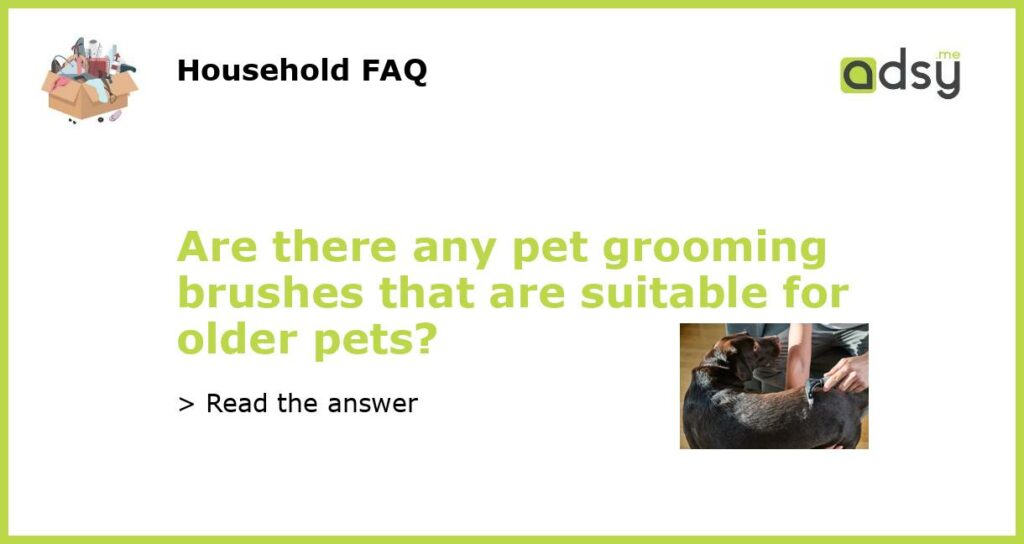 Are there any pet grooming brushes that are suitable for older pets featured