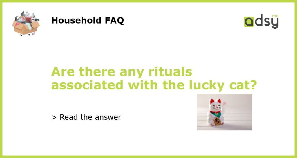 Are there any rituals associated with the lucky cat featured