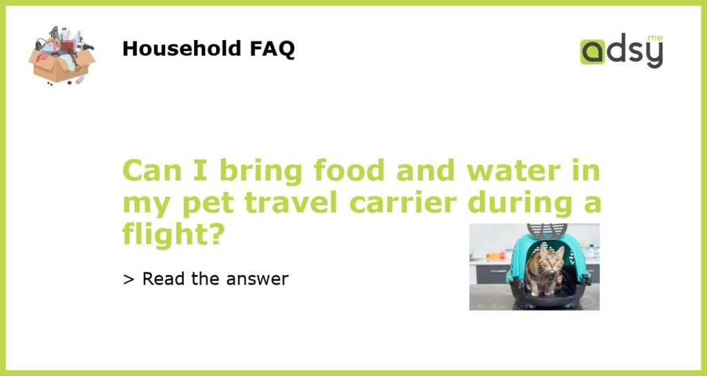 Can I bring food and water in my pet travel carrier during a flight featured