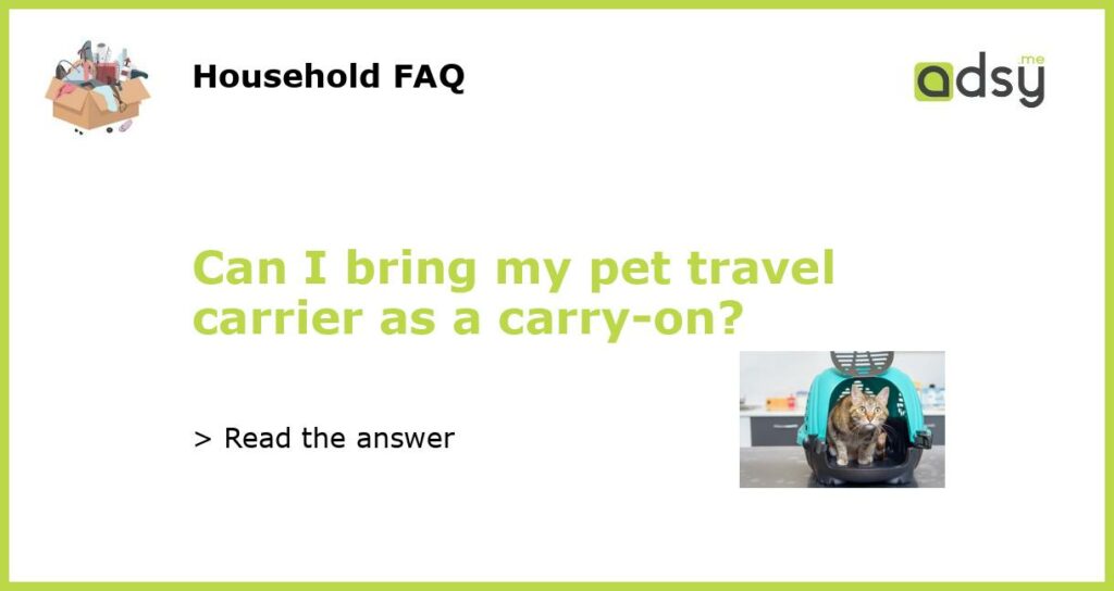 Can I bring my pet travel carrier as a carry on featured