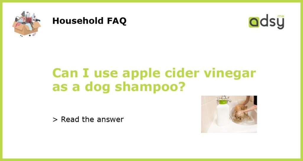 Can I use apple cider vinegar as a dog shampoo?