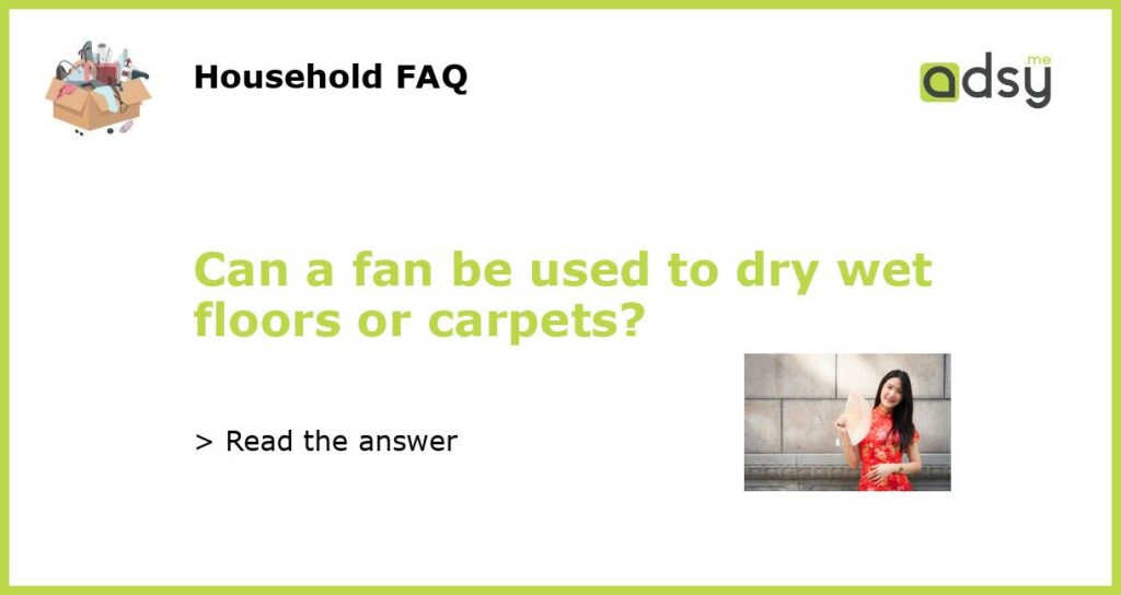 Can a fan be used to dry wet floors or carpets featured