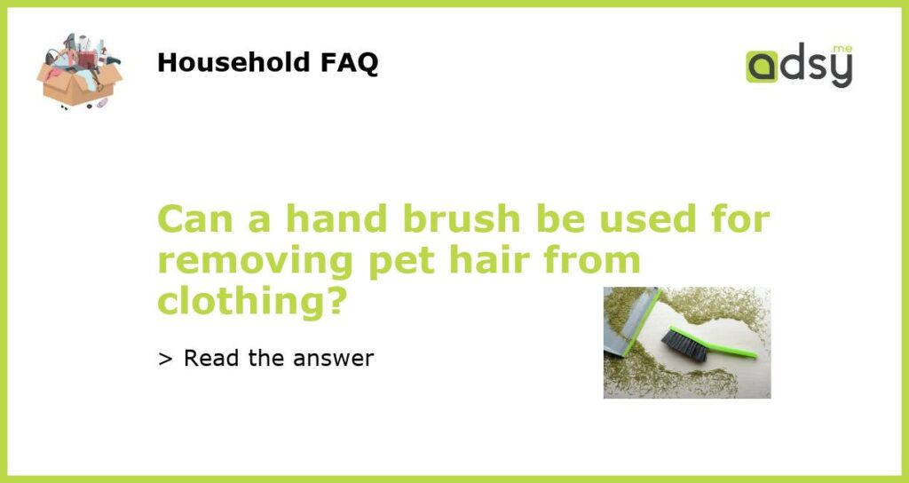Can a hand brush be used for removing pet hair from clothing featured