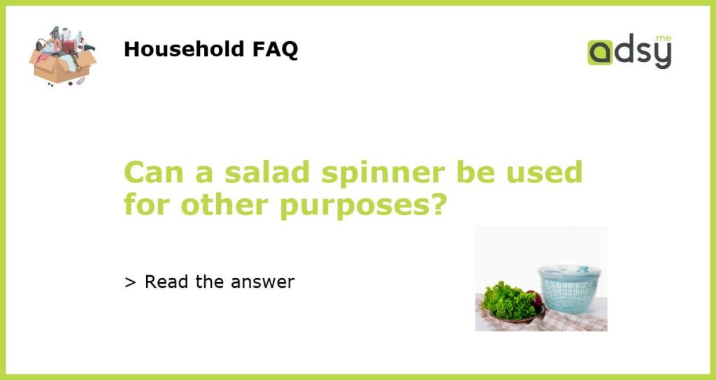 Can a salad spinner be used for other purposes featured