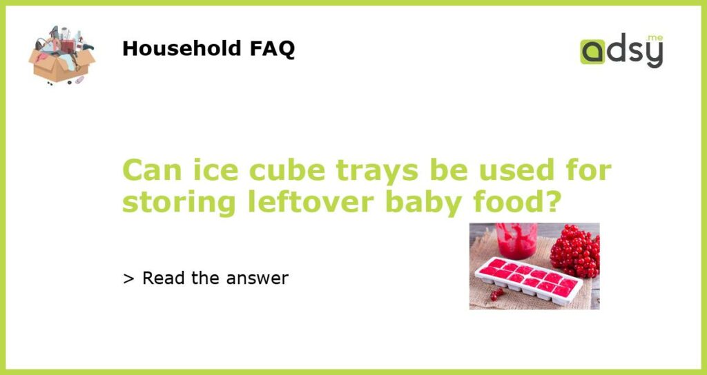 Can ice cube trays be used for storing leftover baby food featured