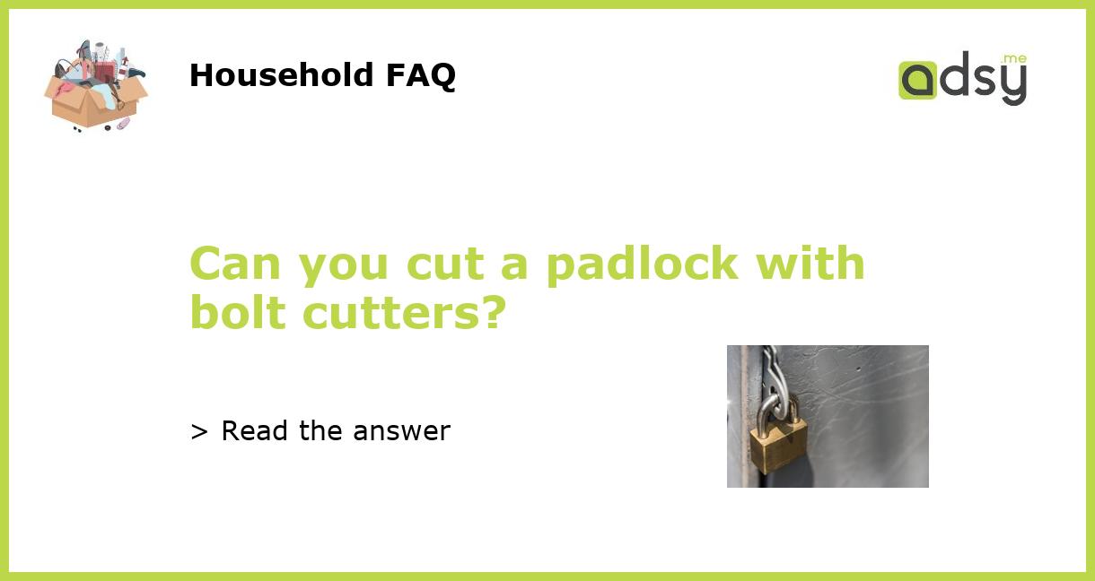 Can you cut a padlock with bolt cutters?