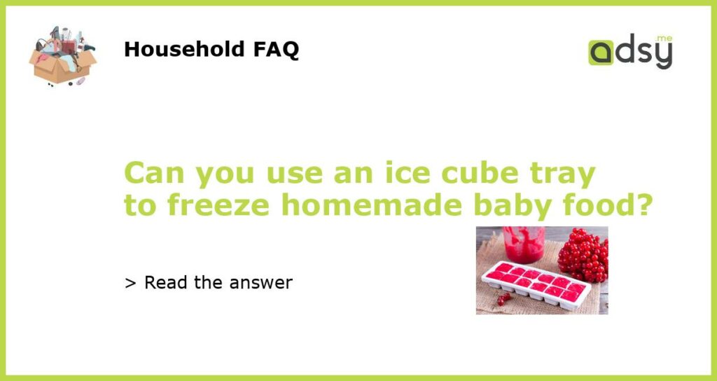 Can you use an ice cube tray to freeze homemade baby food featured