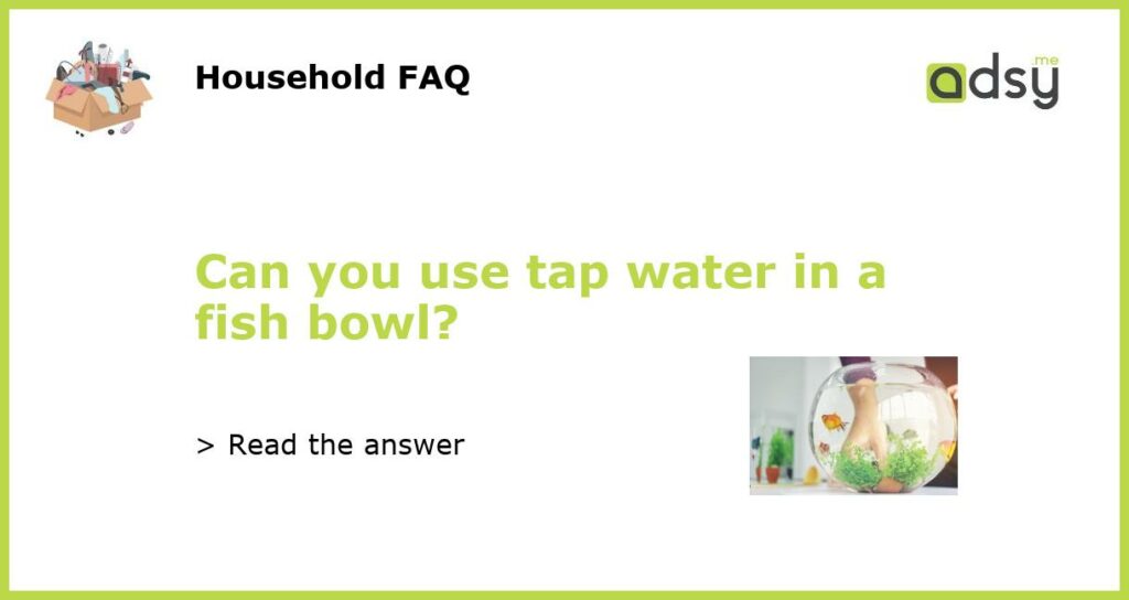 Can you use tap water in a fish bowl featured