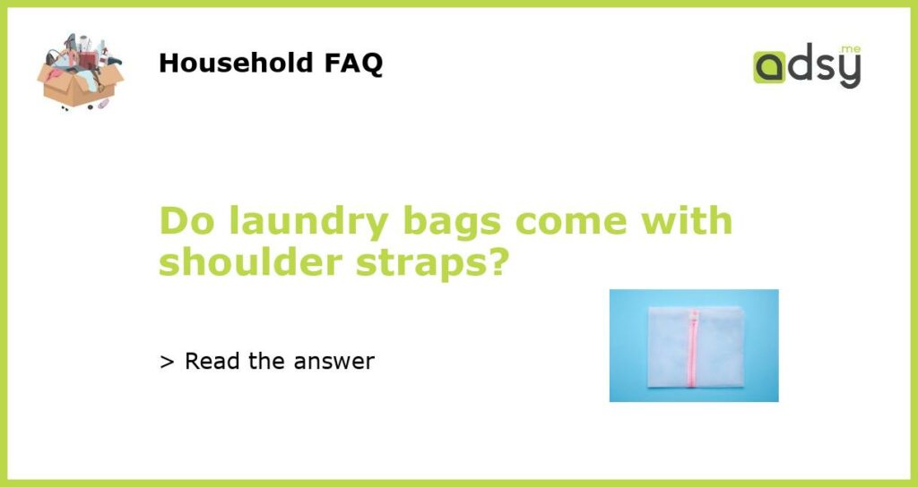 Do laundry bags come with shoulder straps featured