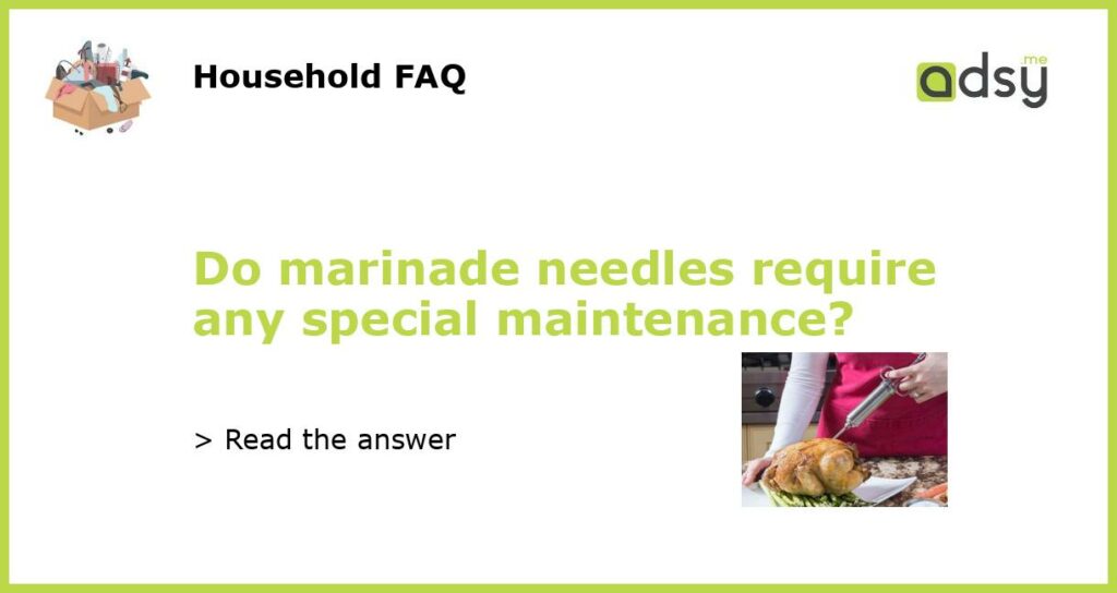 Do marinade needles require any special maintenance featured
