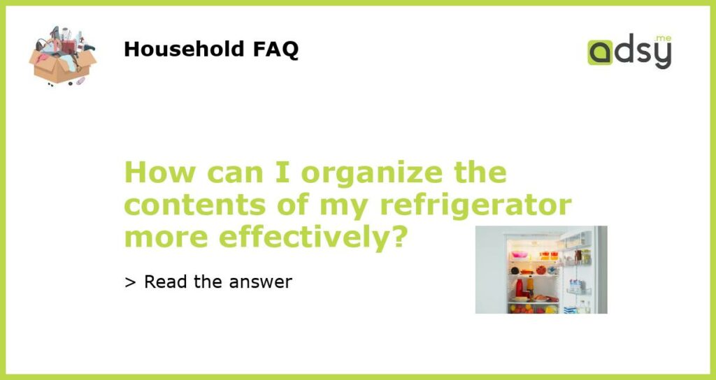 How can I organize the contents of my refrigerator more effectively featured
