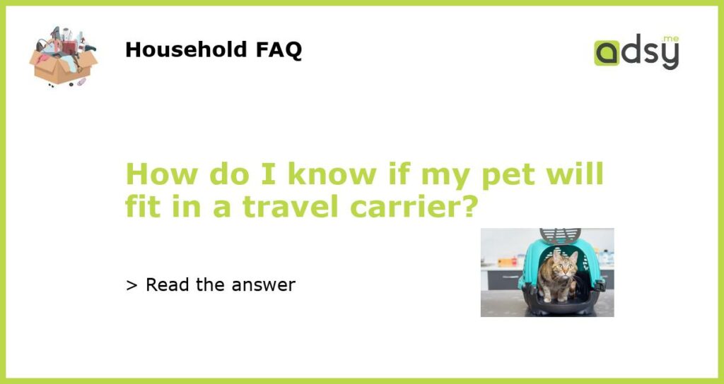 How do I know if my pet will fit in a travel carrier featured