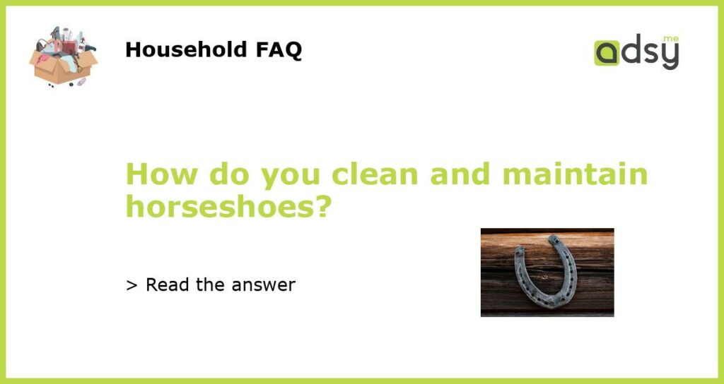 How do you clean and maintain horseshoes?