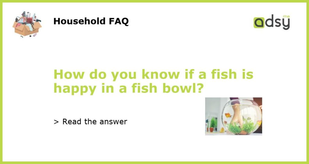 How do you know if a fish is happy in a fish bowl featured