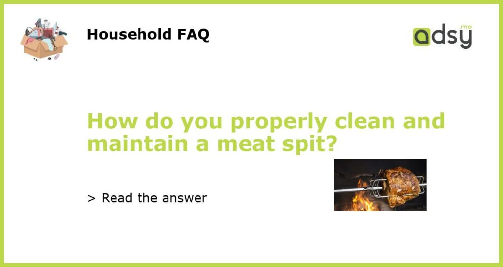 How do you properly clean and maintain a meat spit featured