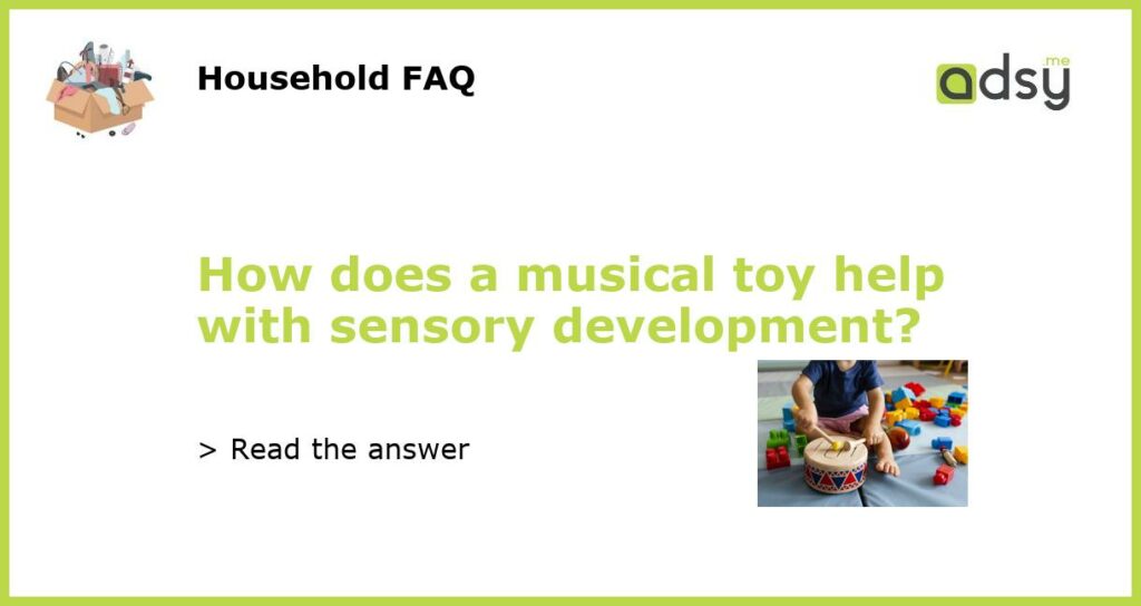 How does a musical toy help with sensory development featured
