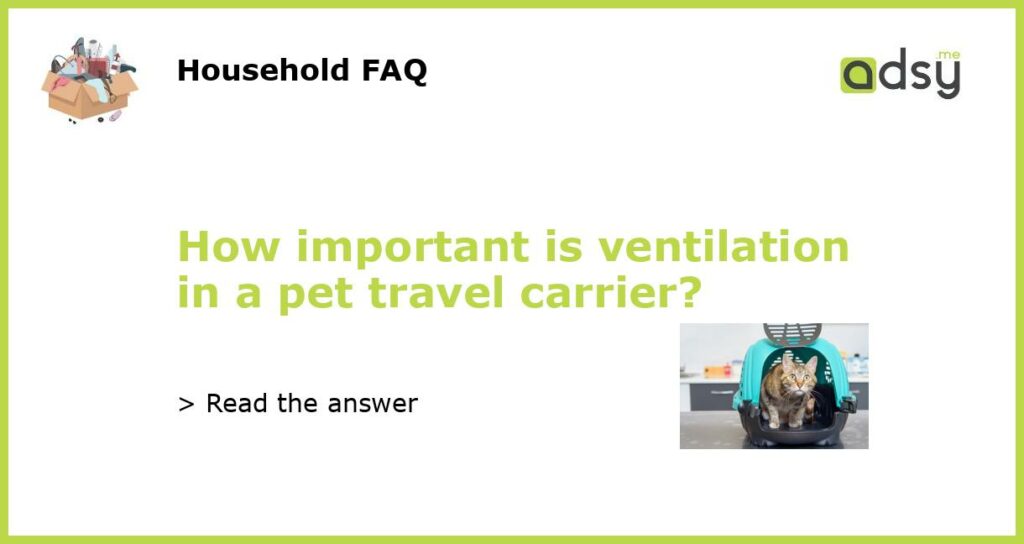 How important is ventilation in a pet travel carrier featured