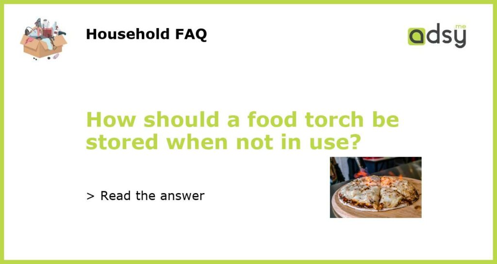 How should a food torch be stored when not in use?