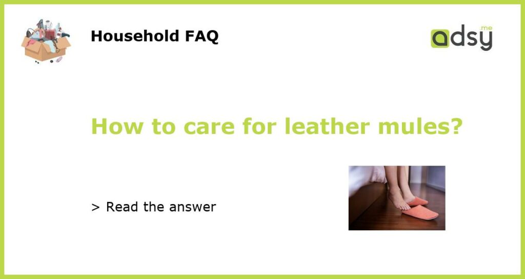 How to care for leather mules featured