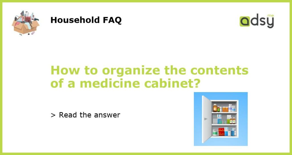 How to organize the contents of a medicine cabinet featured