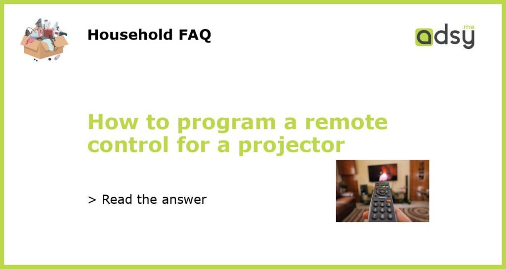 How to program a remote control for a projector featured