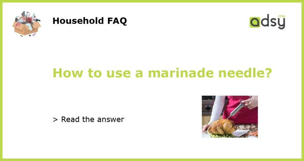 How to use a marinade needle featured