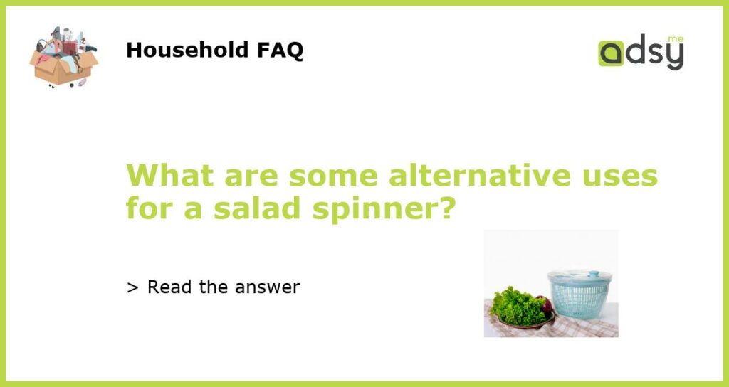What are some alternative uses for a salad spinner featured