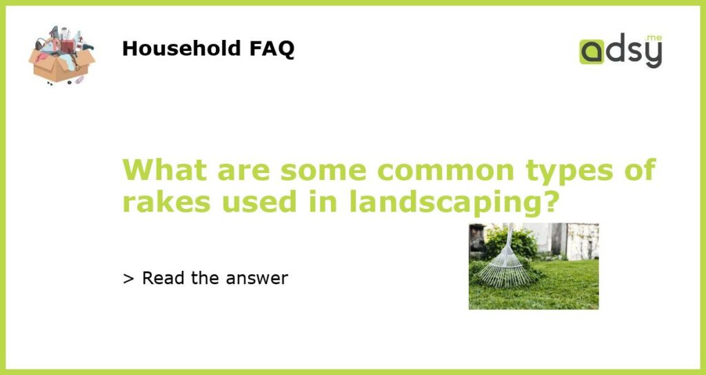What are some common types of rakes used in landscaping featured