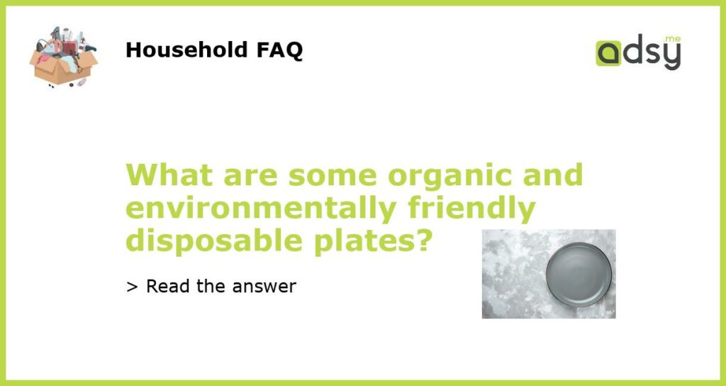 What are some organic and environmentally friendly disposable plates featured