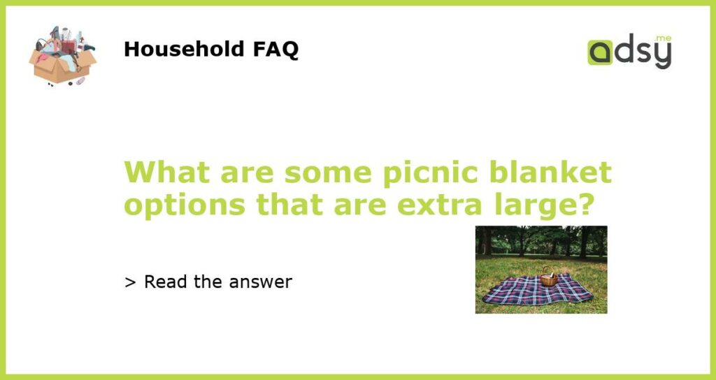 What are some picnic blanket options that are extra large featured