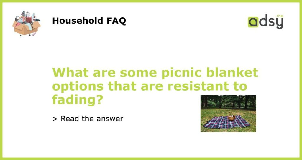 What are some picnic blanket options that are resistant to fading featured