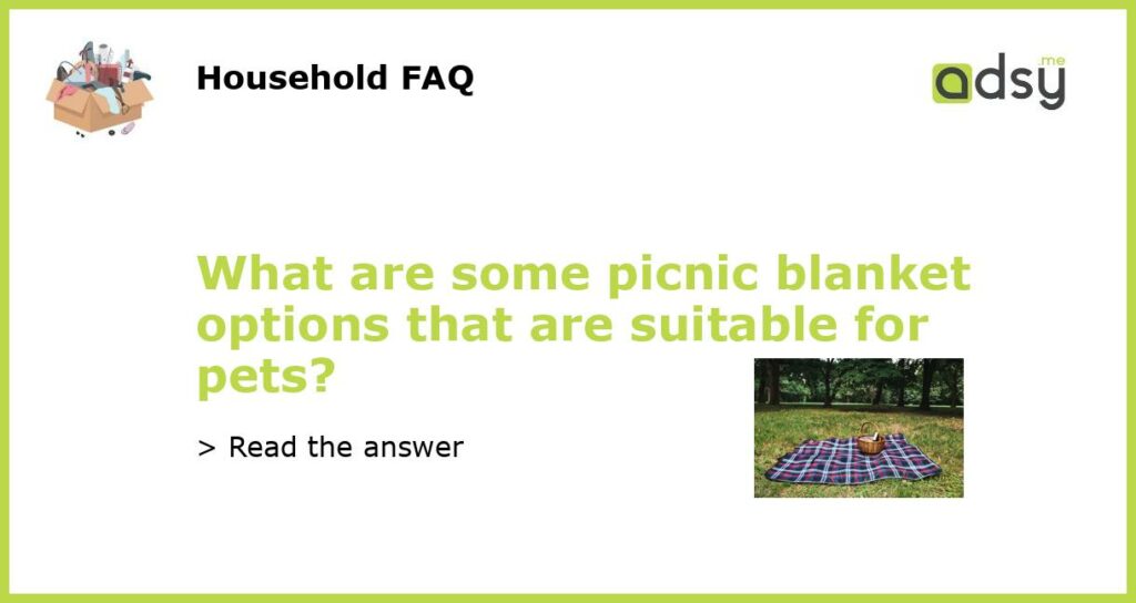 What are some picnic blanket options that are suitable for pets featured
