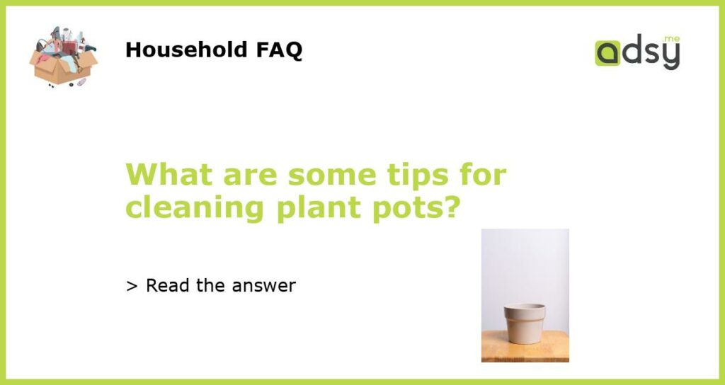 What are some tips for cleaning plant pots?