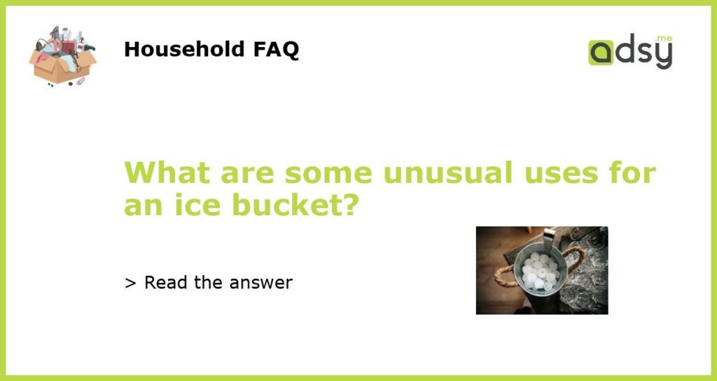 What are some unusual uses for an ice bucket featured