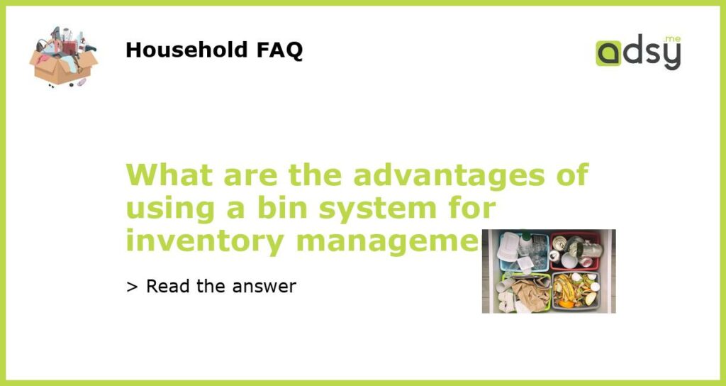 What are the advantages of using a bin system for inventory management featured