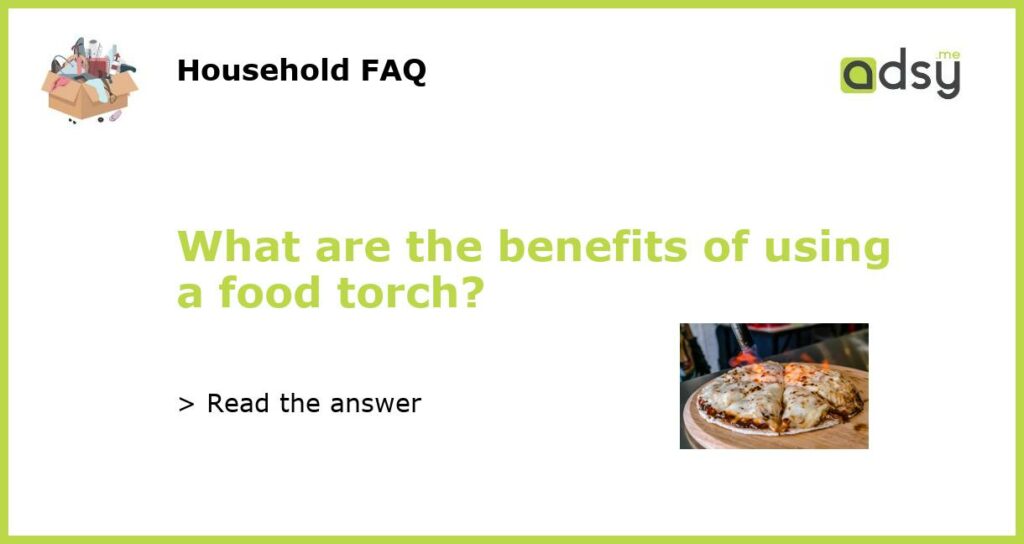 What are the benefits of using a food torch featured