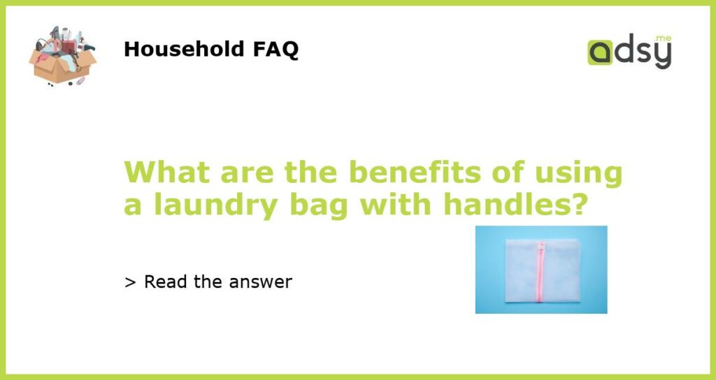 What are the benefits of using a laundry bag with handles featured