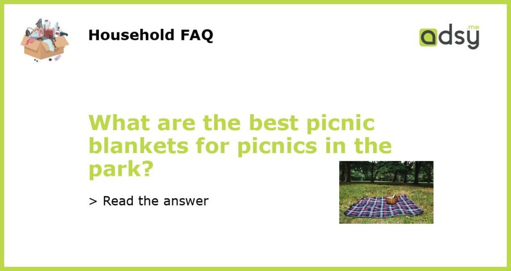 What are the best picnic blankets for picnics in the park featured