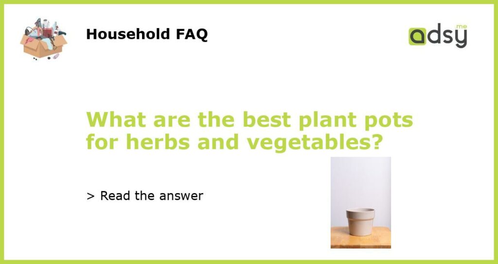 What are the best plant pots for herbs and vegetables?