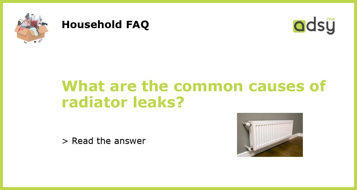 What are the common causes of radiator leaks?