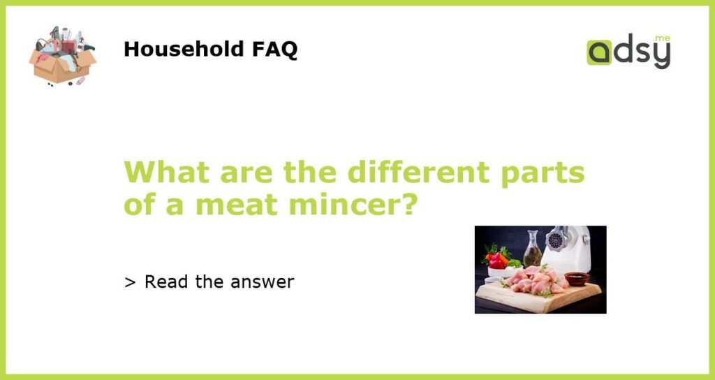 What are the different parts of a meat mincer featured