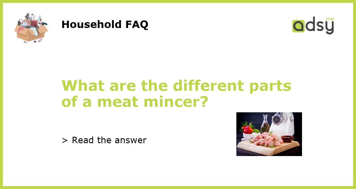What are the different parts of a meat mincer?