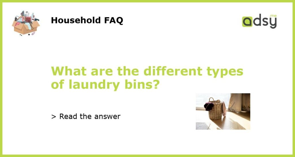 What are the different types of laundry bins featured