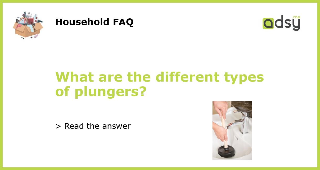 What are the different types of plungers?