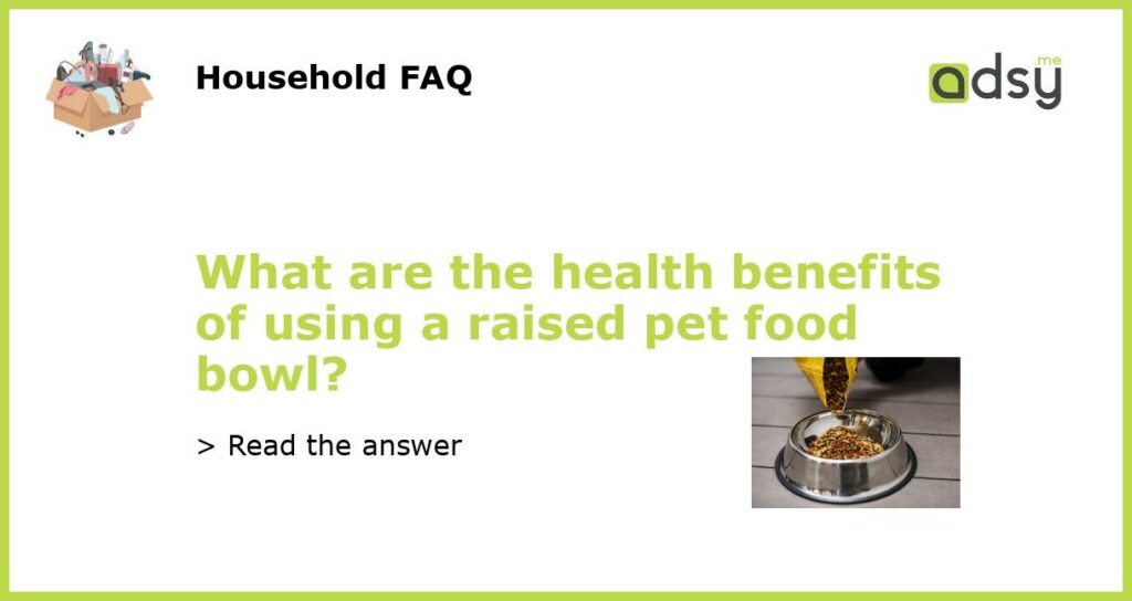 What are the health benefits of using a raised pet food bowl featured