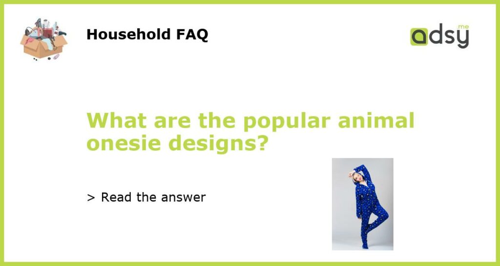 What are the popular animal onesie designs featured
