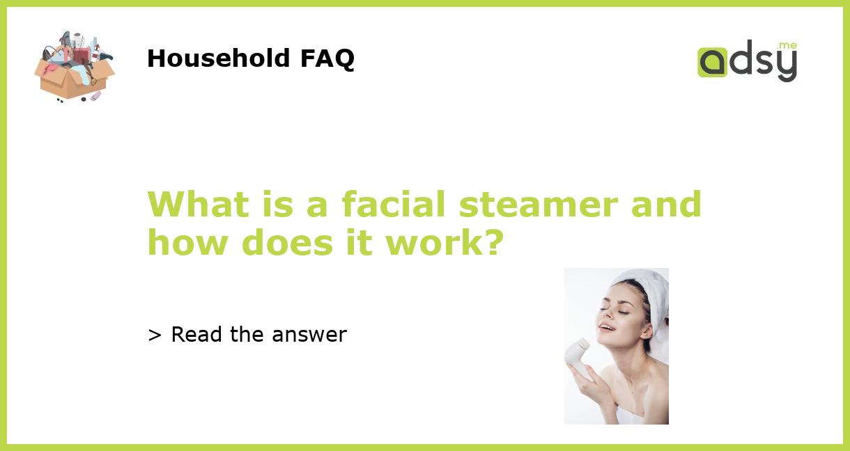 What is a facial steamer and how does it work?